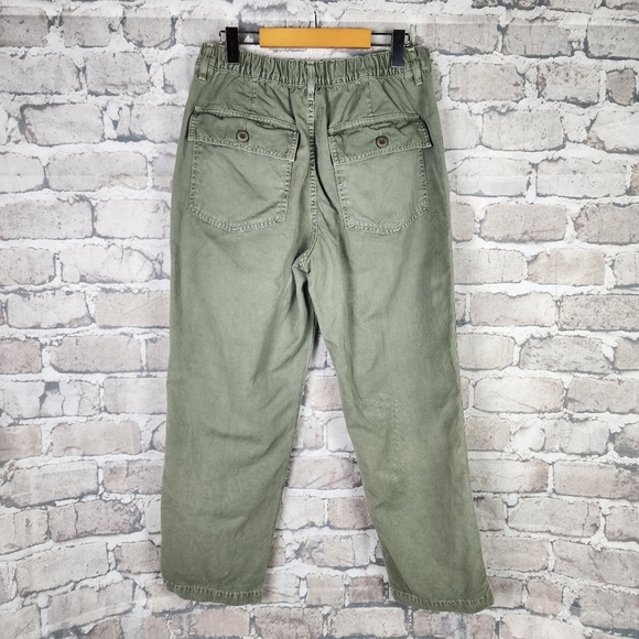 AMO Denim High Rise Utiltarian Cropped Ranger Pant Cotton Sage Green Size 29 - Picture 7 of 13